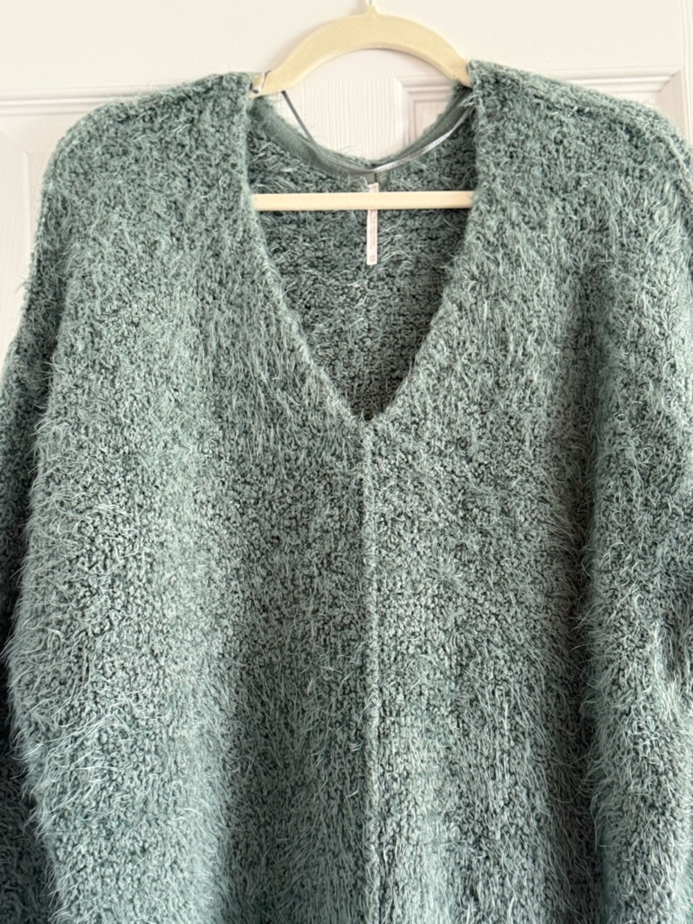 Free People Icing Plush V-Neck Sweater in Spring Dust - Picture 4 of 11